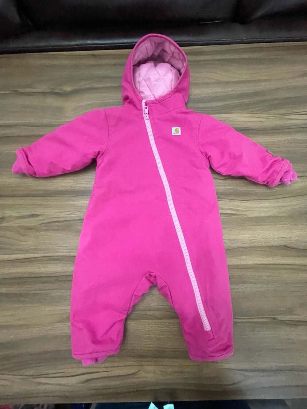 Carhartt Quick Duck 6M  infant snowsuit w/attached quilted hood.